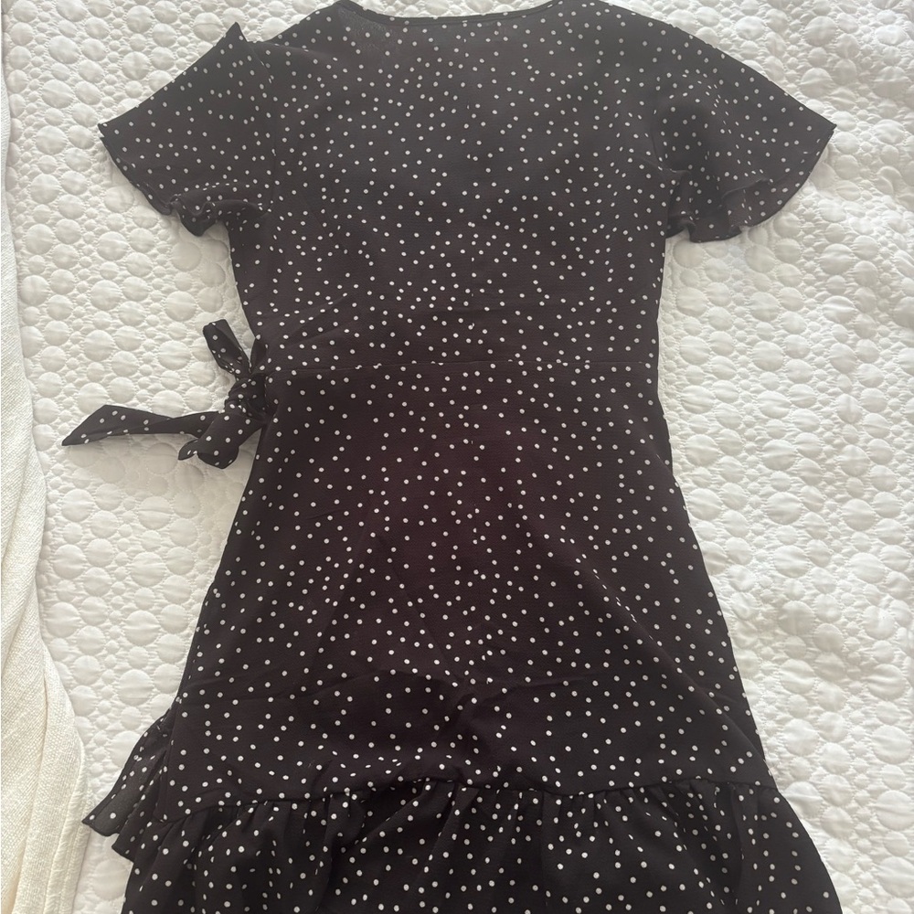 Elegant Black Polka Dot Mini Dress